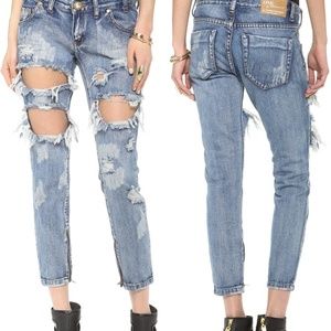 NWOT One Teaspoon "Trashed Free Birds" denim--25